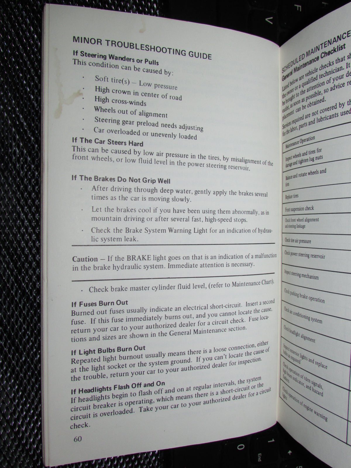 Ford Mustang II (1974) Owners Manual