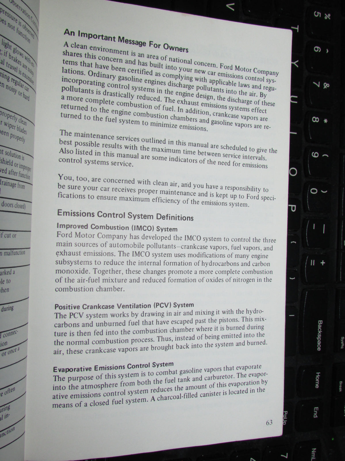 Ford Mustang II (1974) Owners Manual