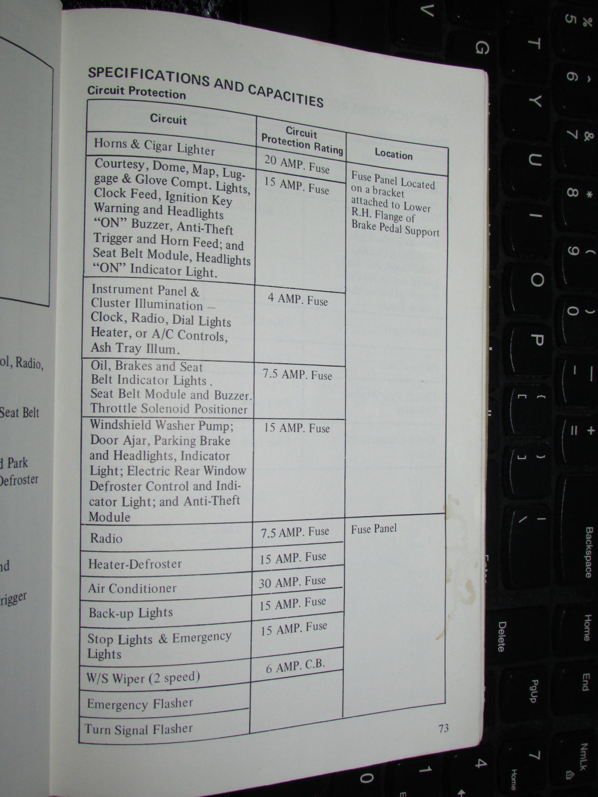 Ford Mustang II (1974) Owners Manual