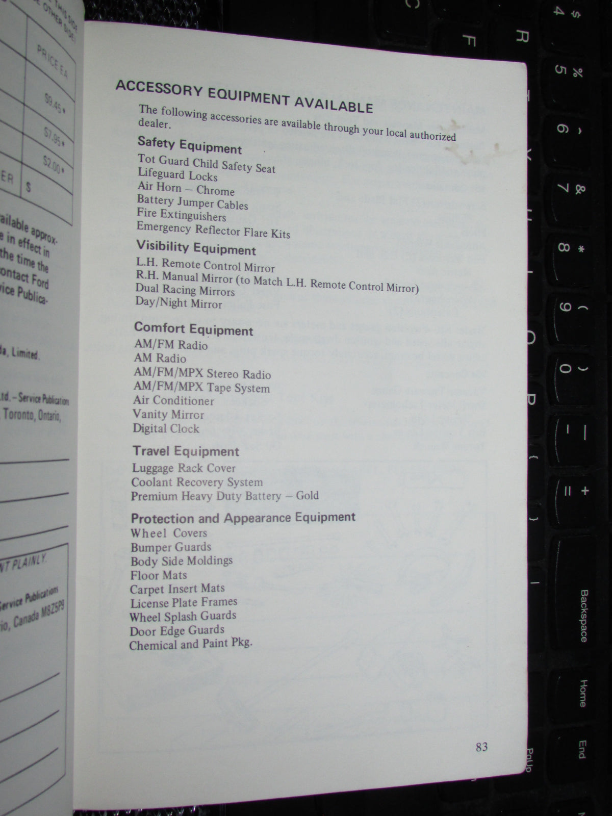 Ford Mustang II (1974) Owners Manual