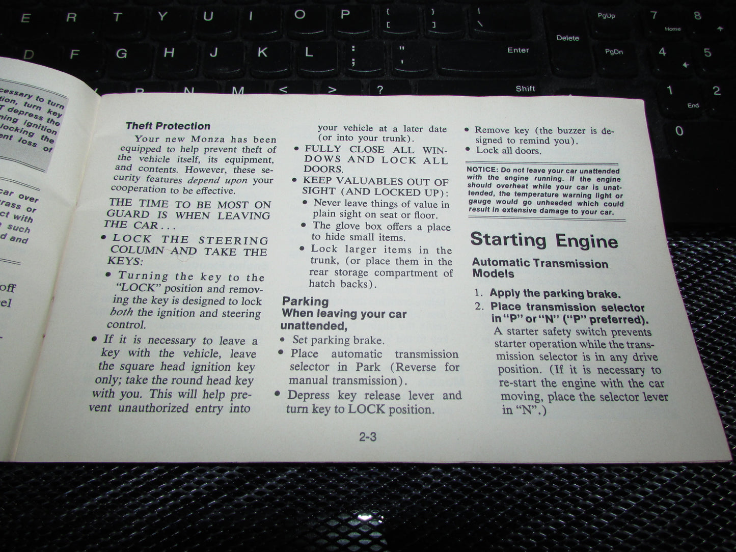 Chevrolet Monza (1977) Owners Manual