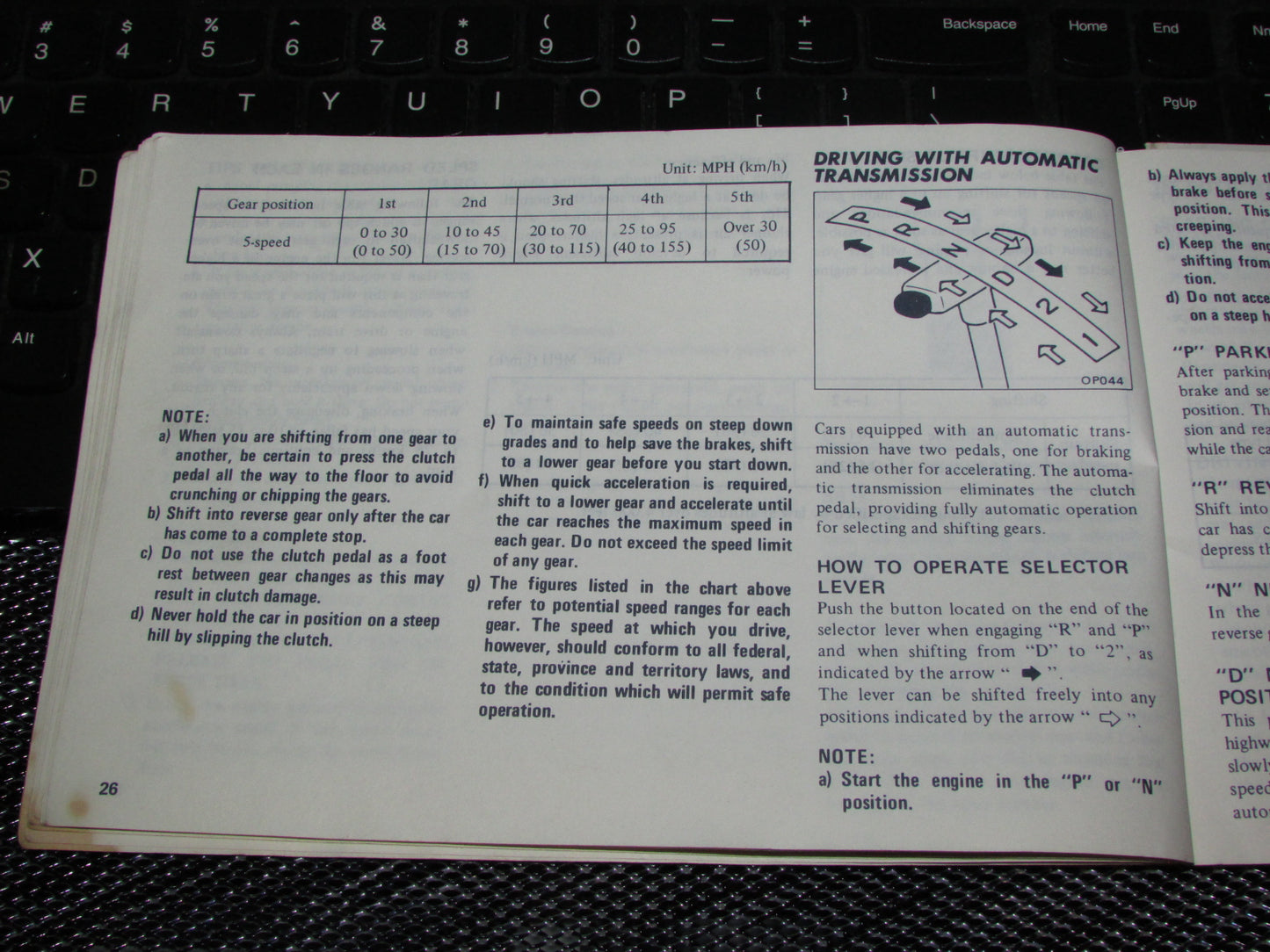 Datsun 200SX (1978) Owners Manual