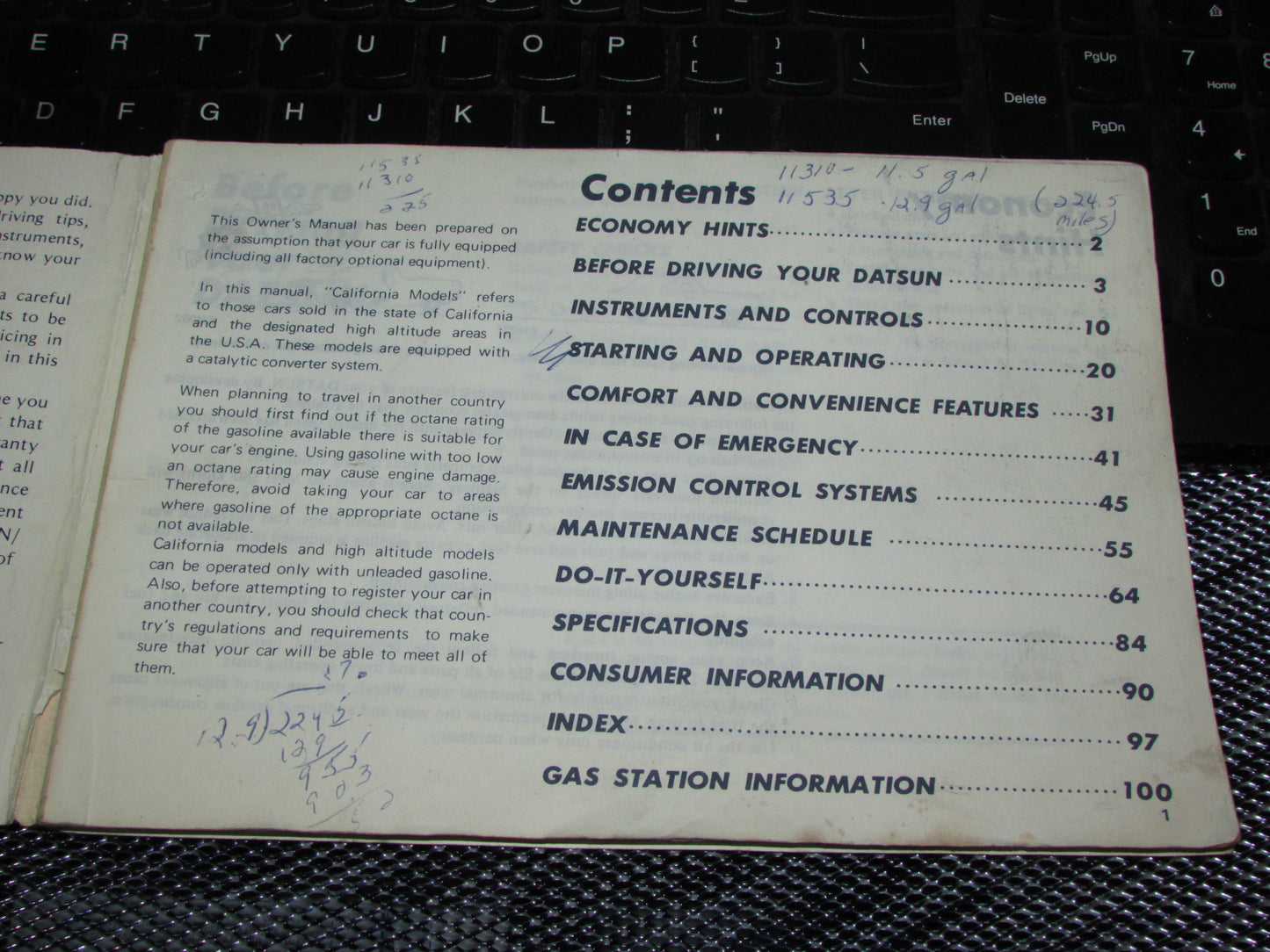 Datsun 200SX (1978) Owners Manual