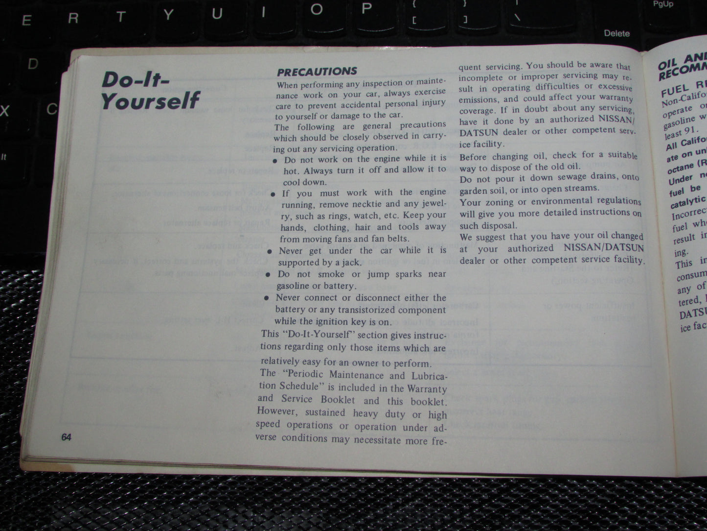Datsun 200SX (1978) Owners Manual