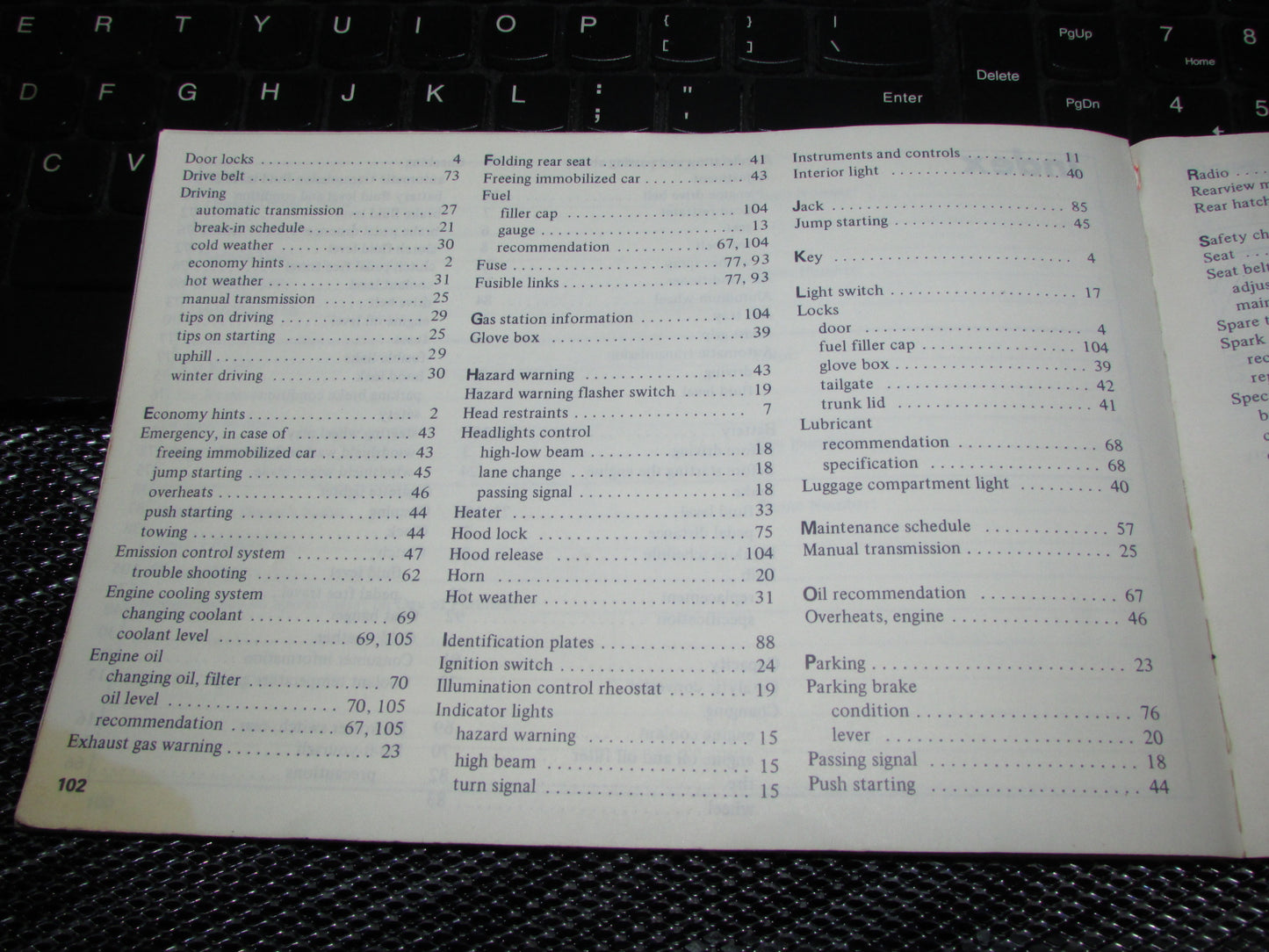 Datsun 510 (1978) Owners Manual