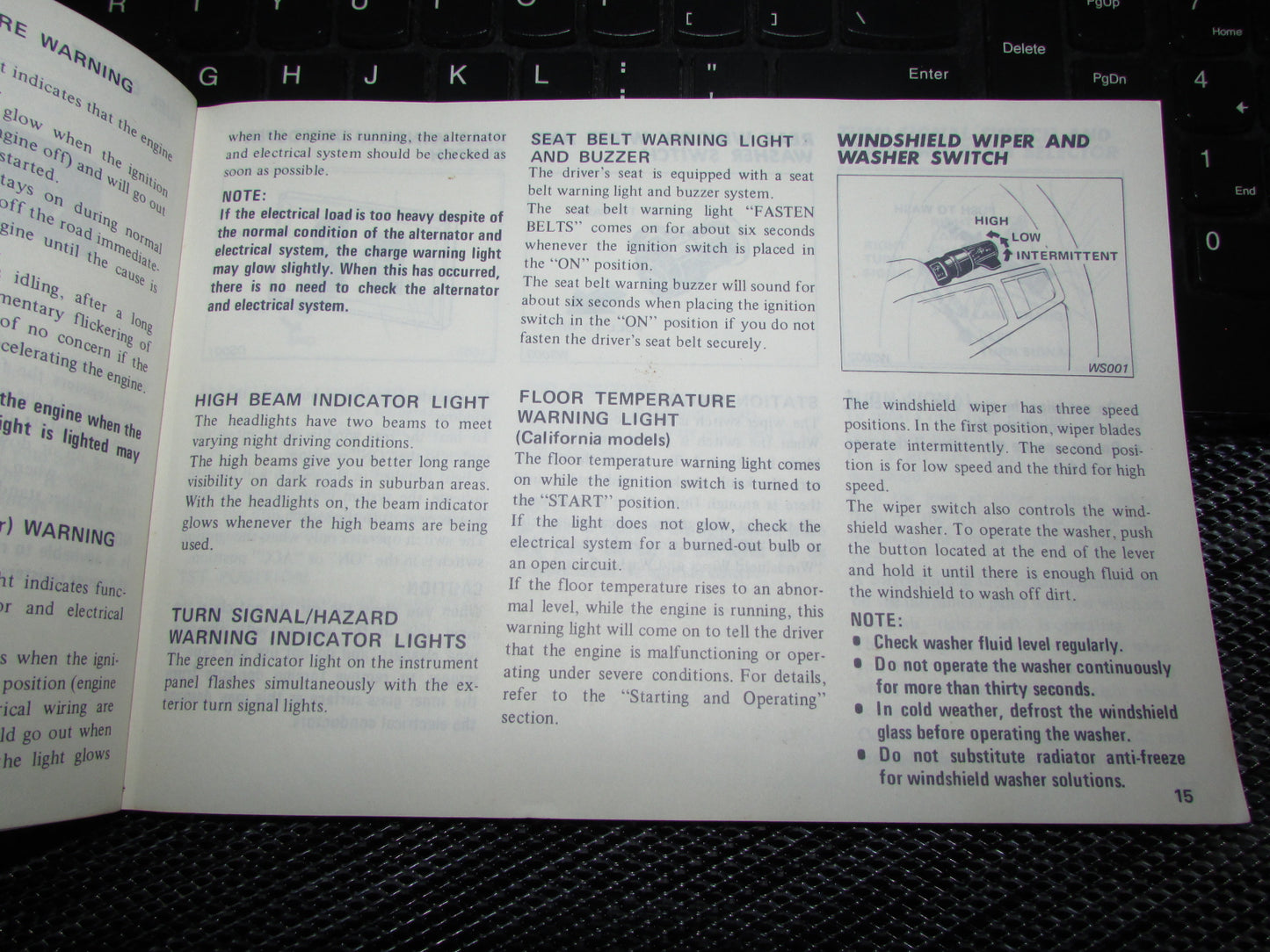 Datsun 510 (1978) Owners Manual