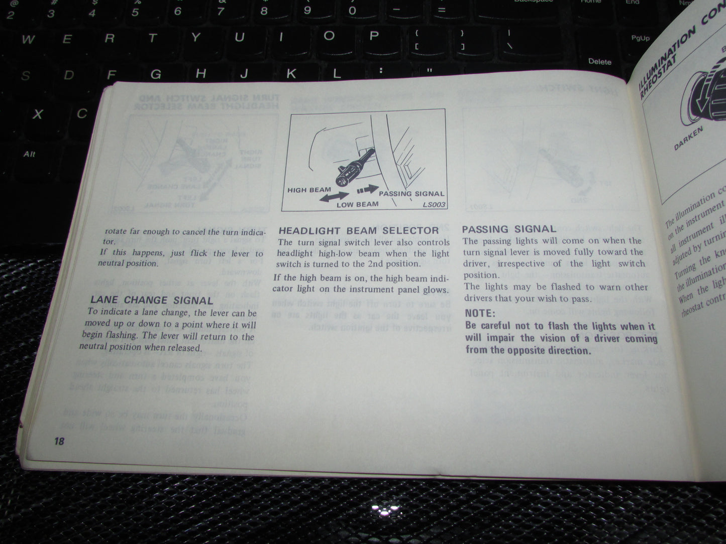 Datsun 510 (1978) Owners Manual
