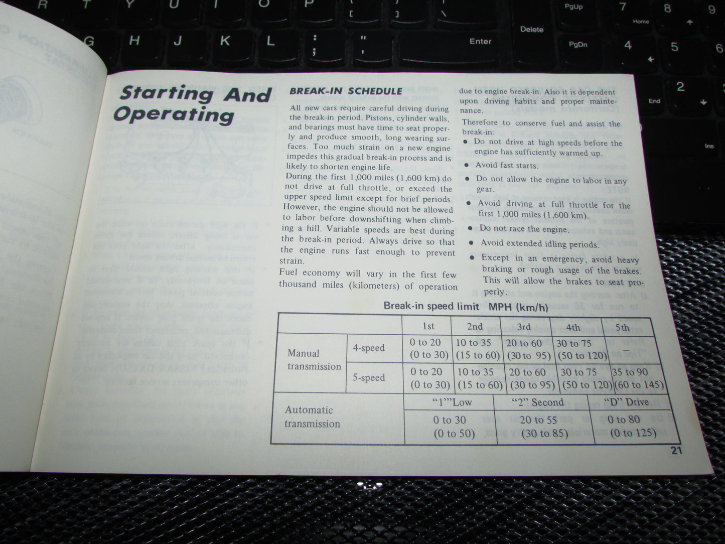 Datsun 510 (1978) Owners Manual