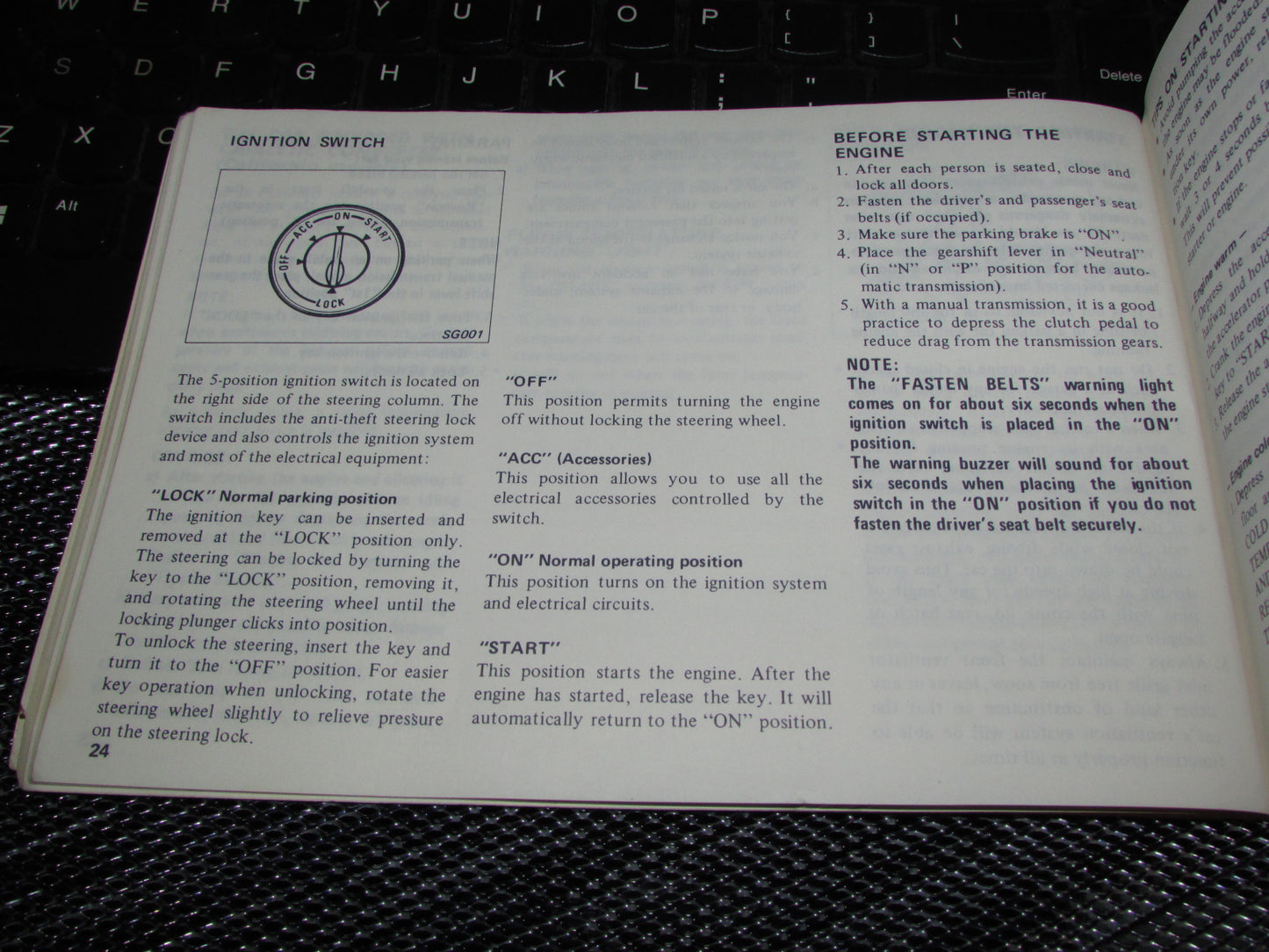 Datsun 510 (1978) Owners Manual