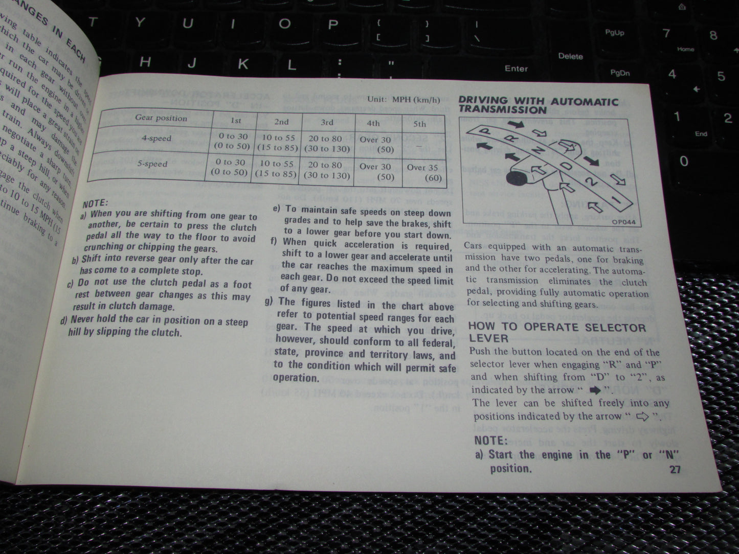 Datsun 510 (1978) Owners Manual