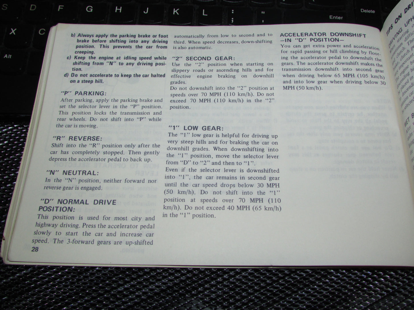 Datsun 510 (1978) Owners Manual