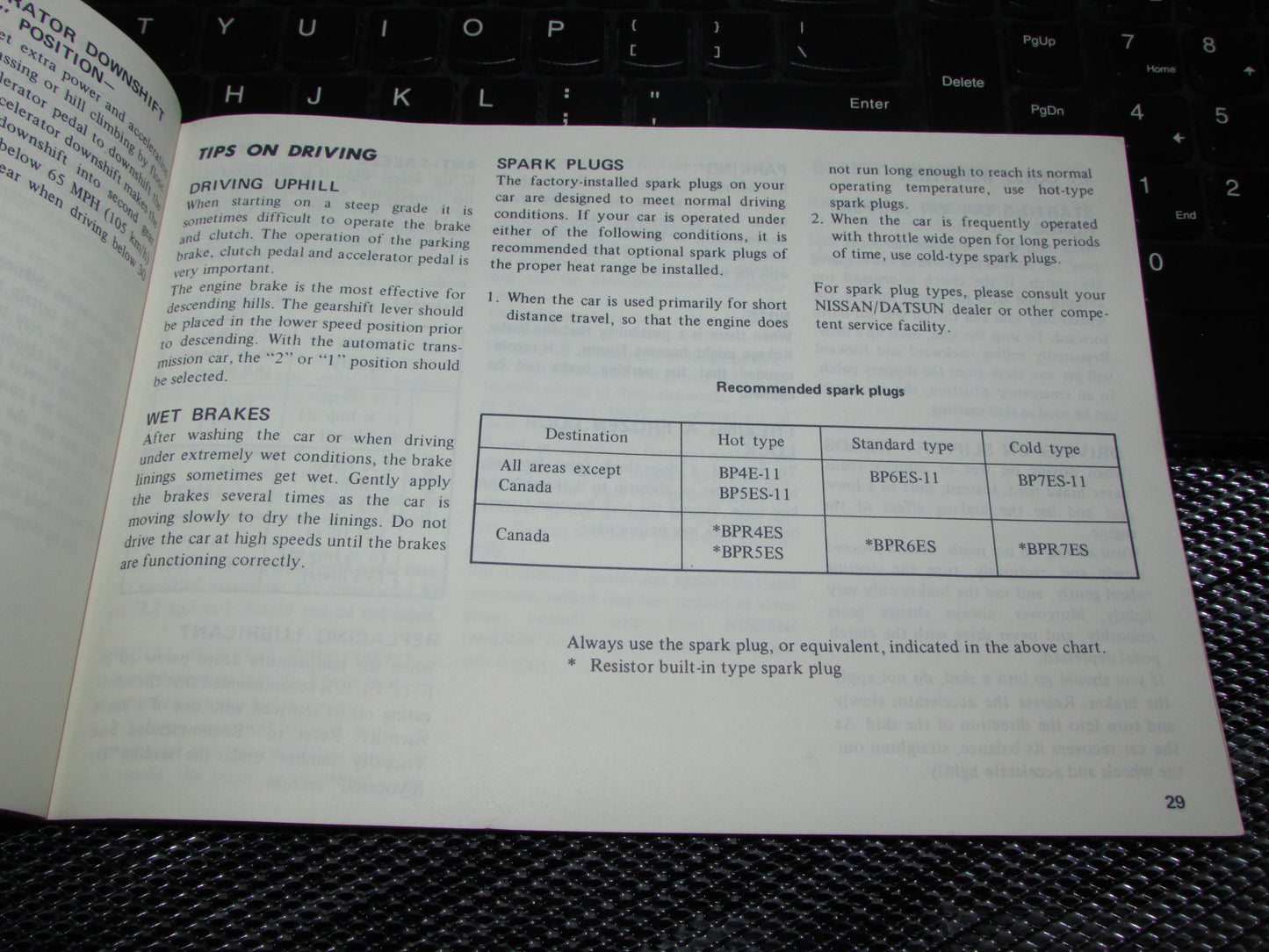 Datsun 510 (1978) Owners Manual