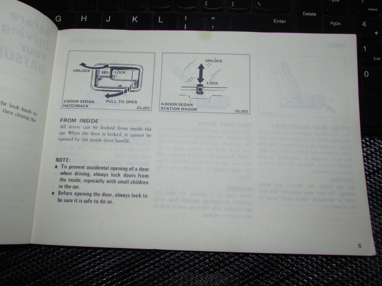 Datsun 510 (1978) Owners Manual