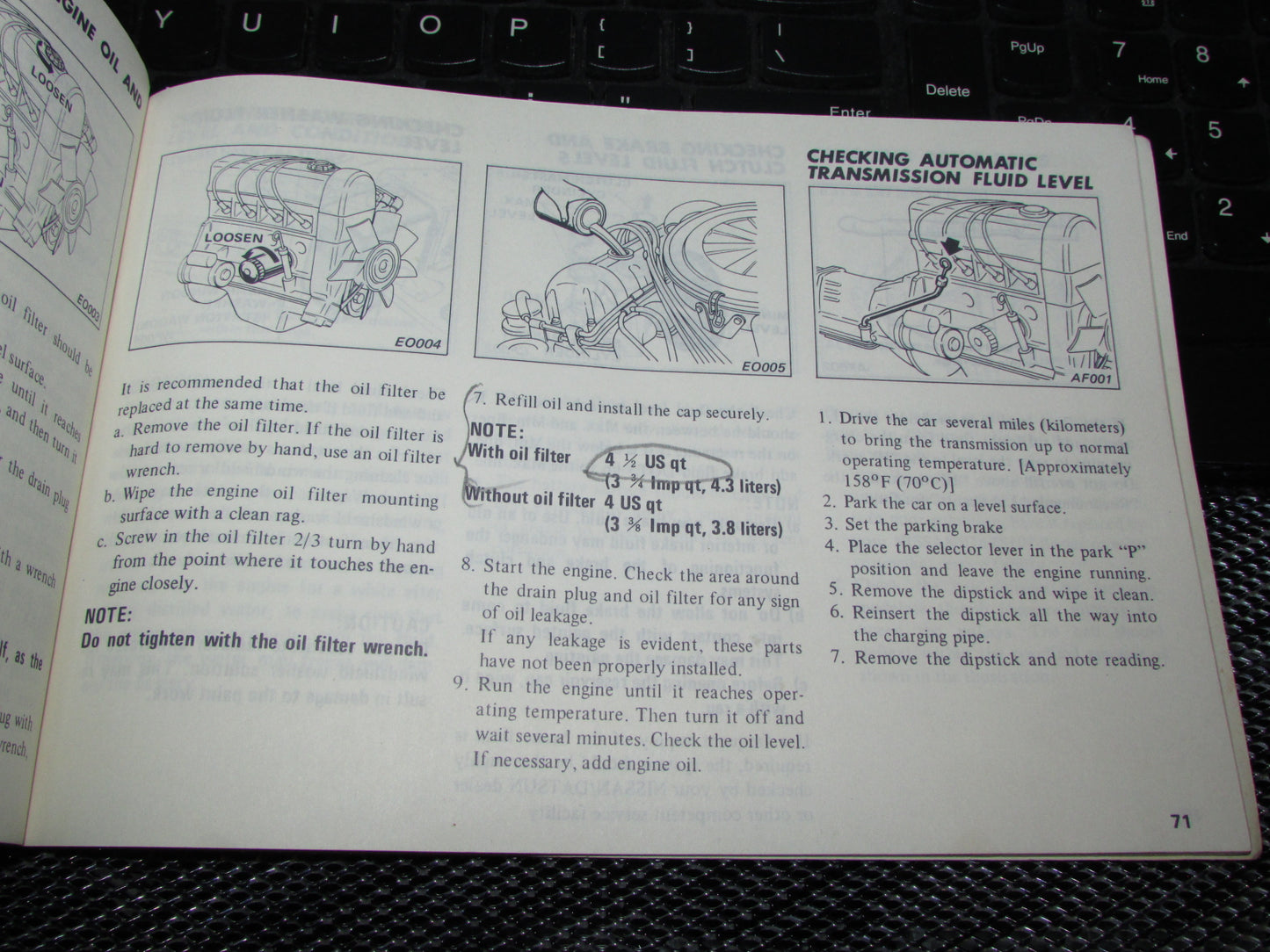 Datsun 510 (1978) Owners Manual