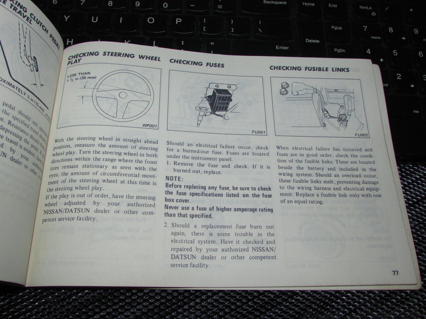 Datsun 510 (1978) Owners Manual