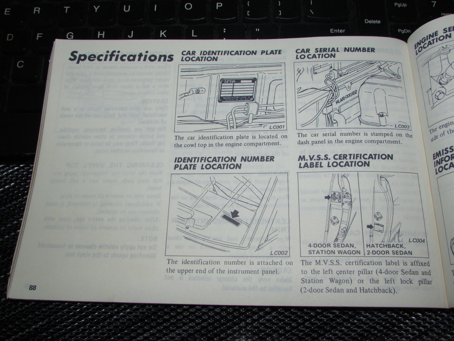 Datsun 510 (1978) Owners Manual