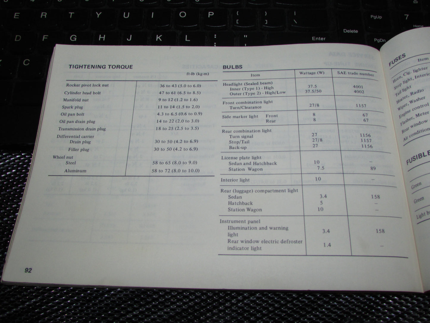 Datsun 510 (1978) Owners Manual