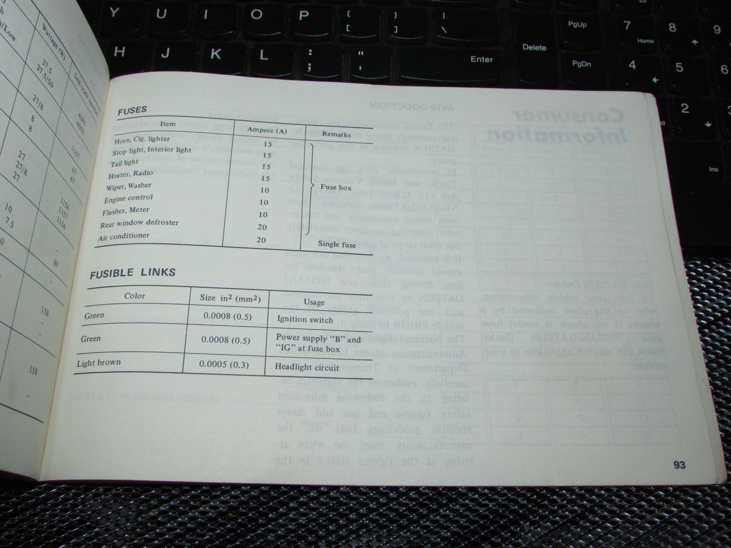 Datsun 510 (1978) Owners Manual