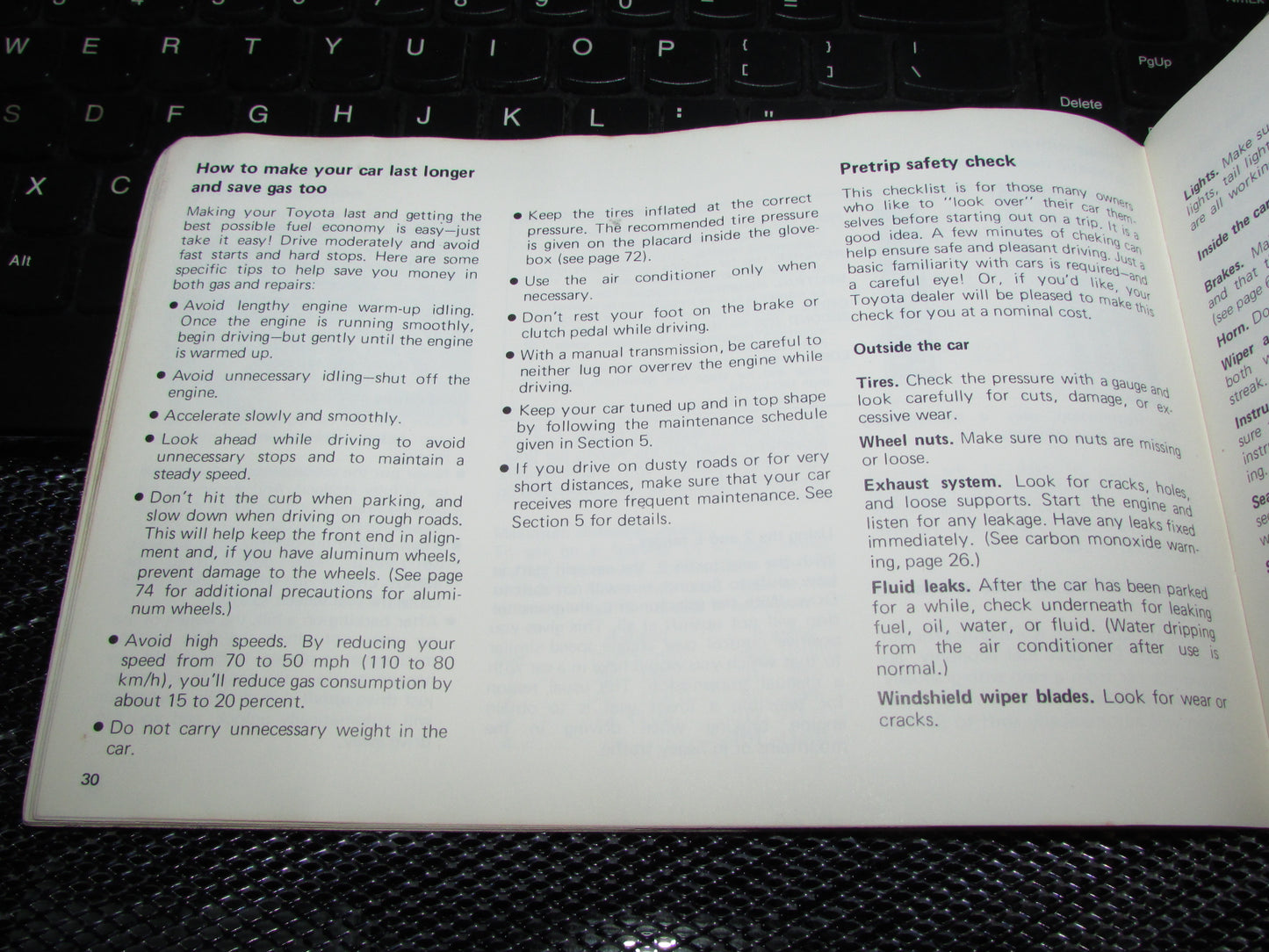 Toyota Celica (1978) Owners Manual