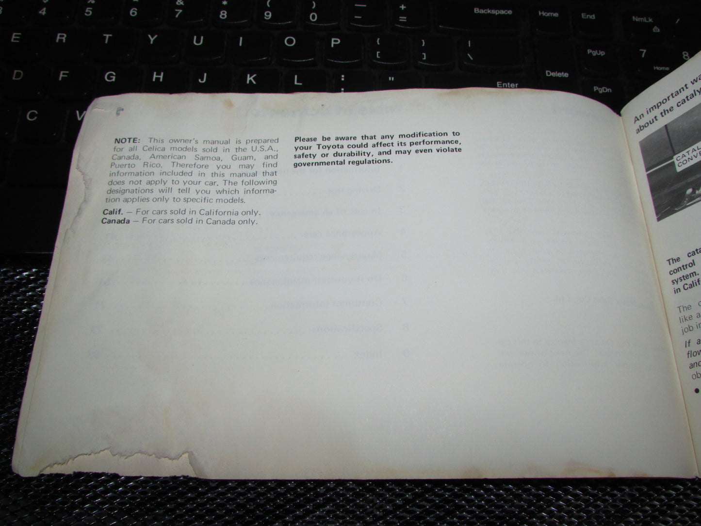 Toyota Celica (1978) Owners Manual