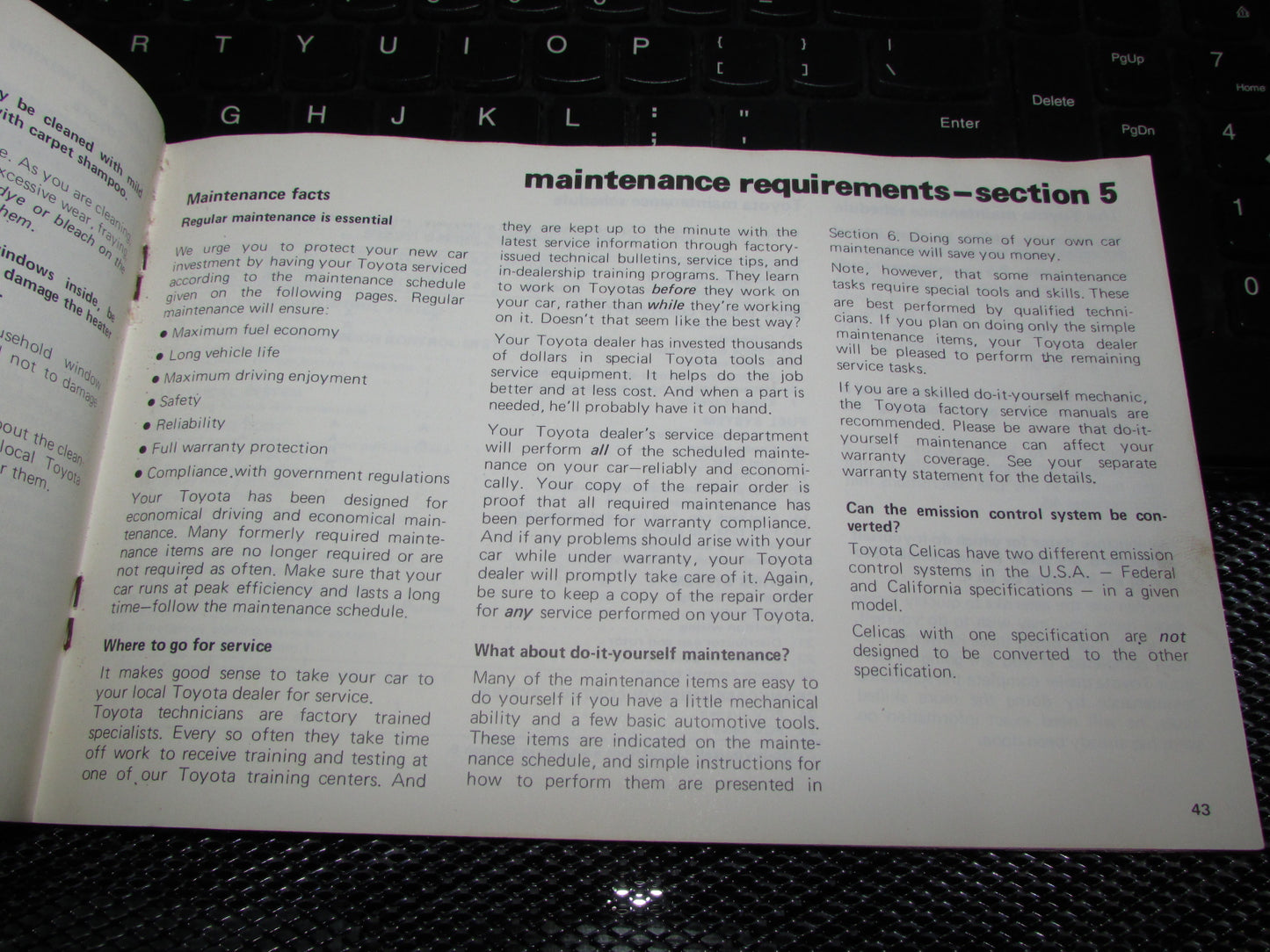 Toyota Celica (1978) Owners Manual