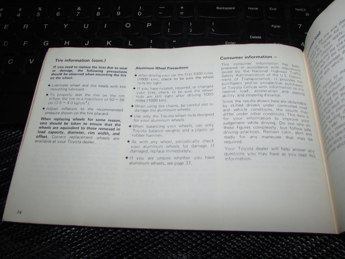Toyota Celica (1978) Owners Manual