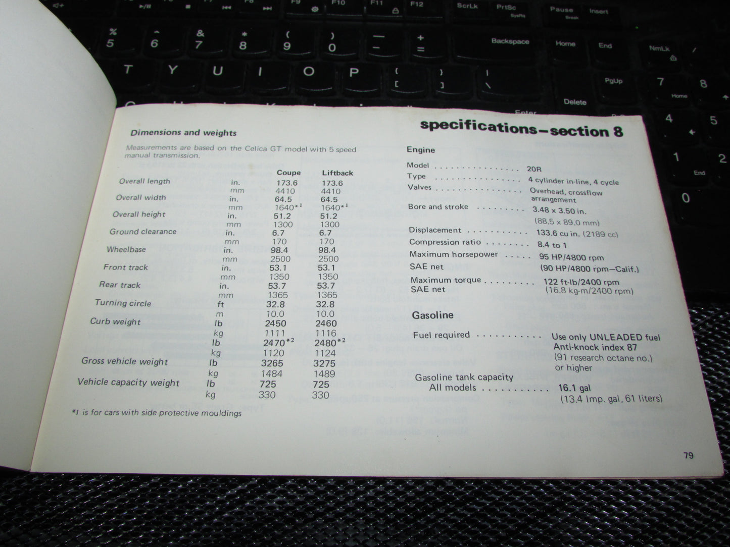 Toyota Celica (1978) Owners Manual