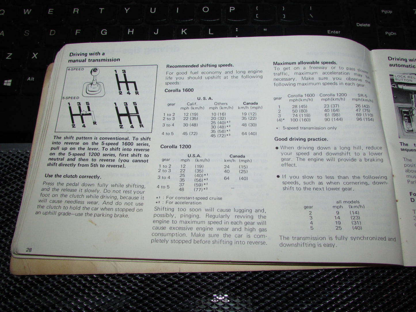 Toyota Corolla (1978) Owners Manual
