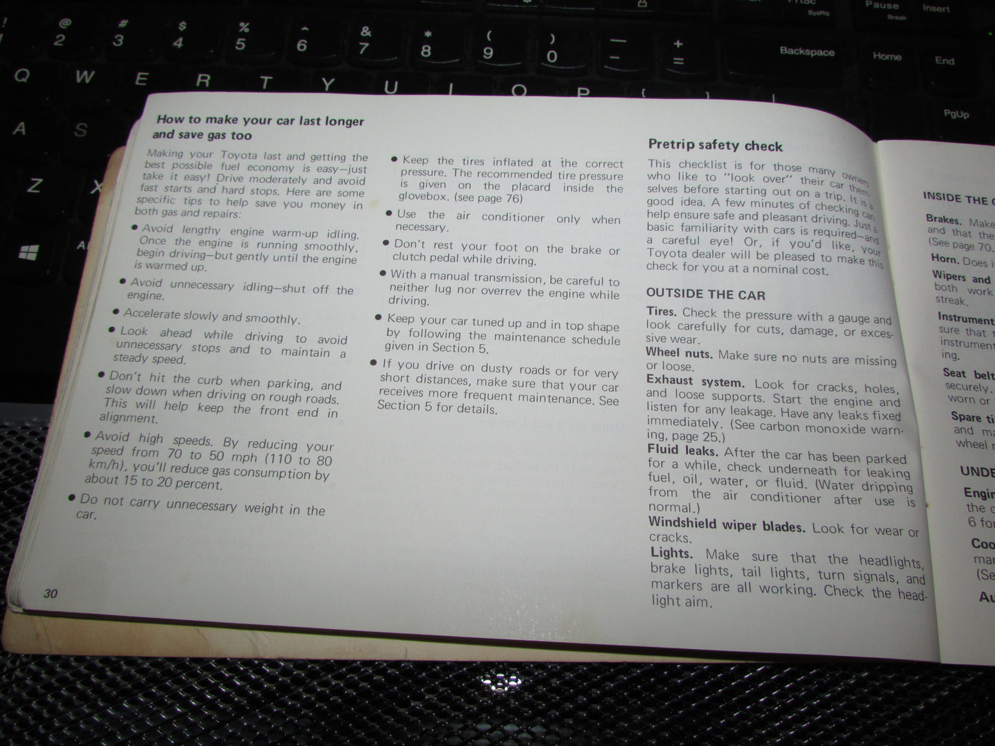 Toyota Corolla (1978) Owners Manual