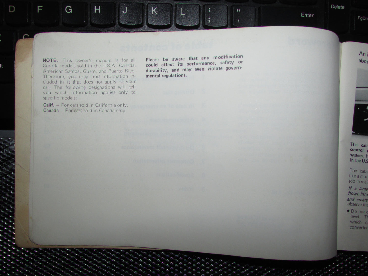 Toyota Corolla (1978) Owners Manual