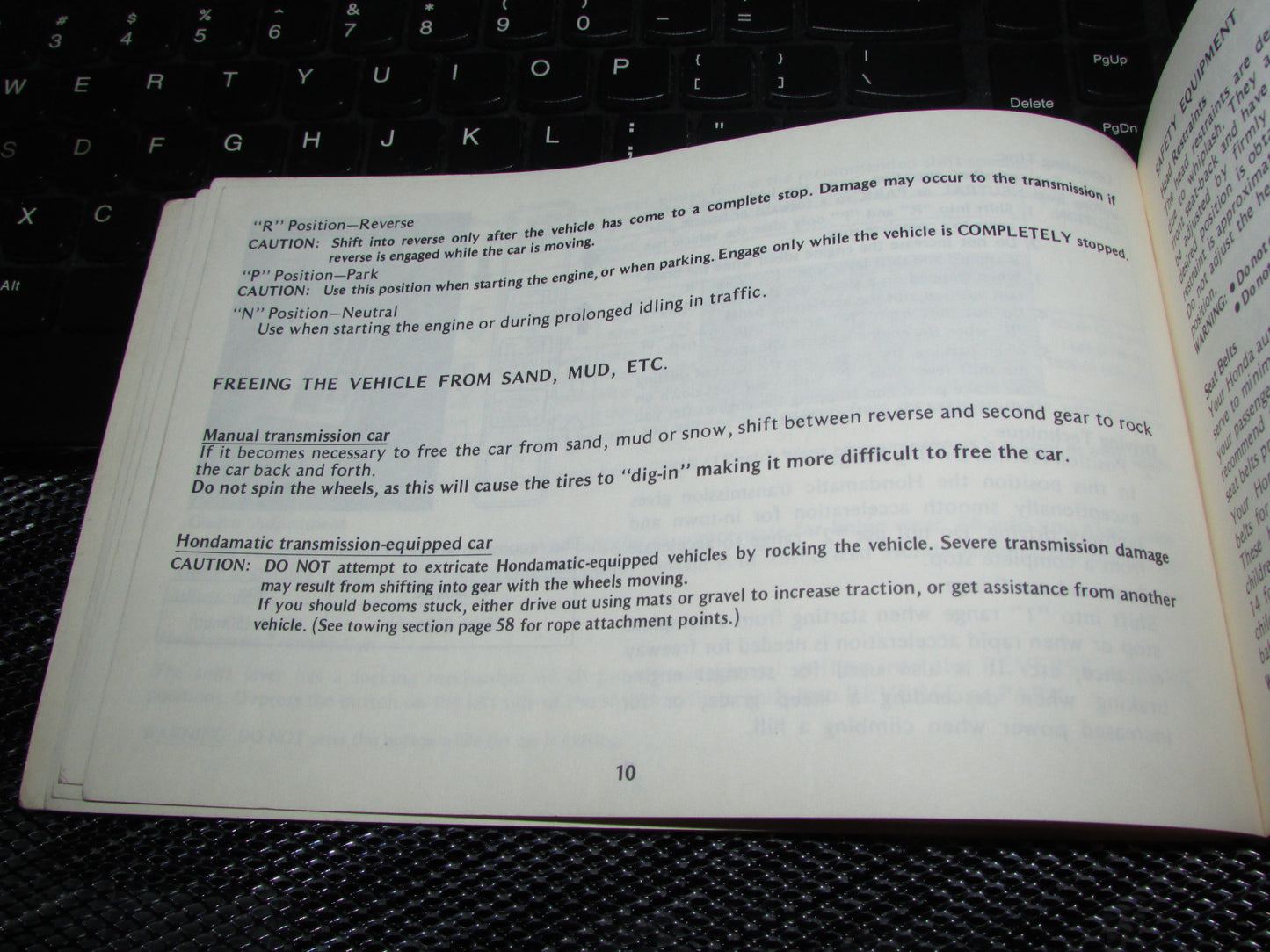 Honda Accord Hatchback (1979) Owners Manual