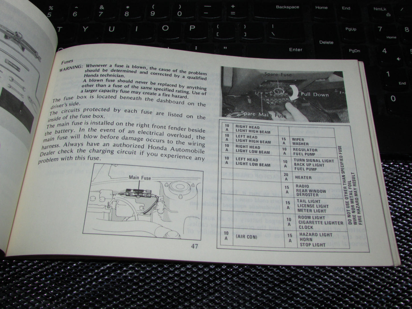 Honda Accord Hatchback (1979) Owners Manual