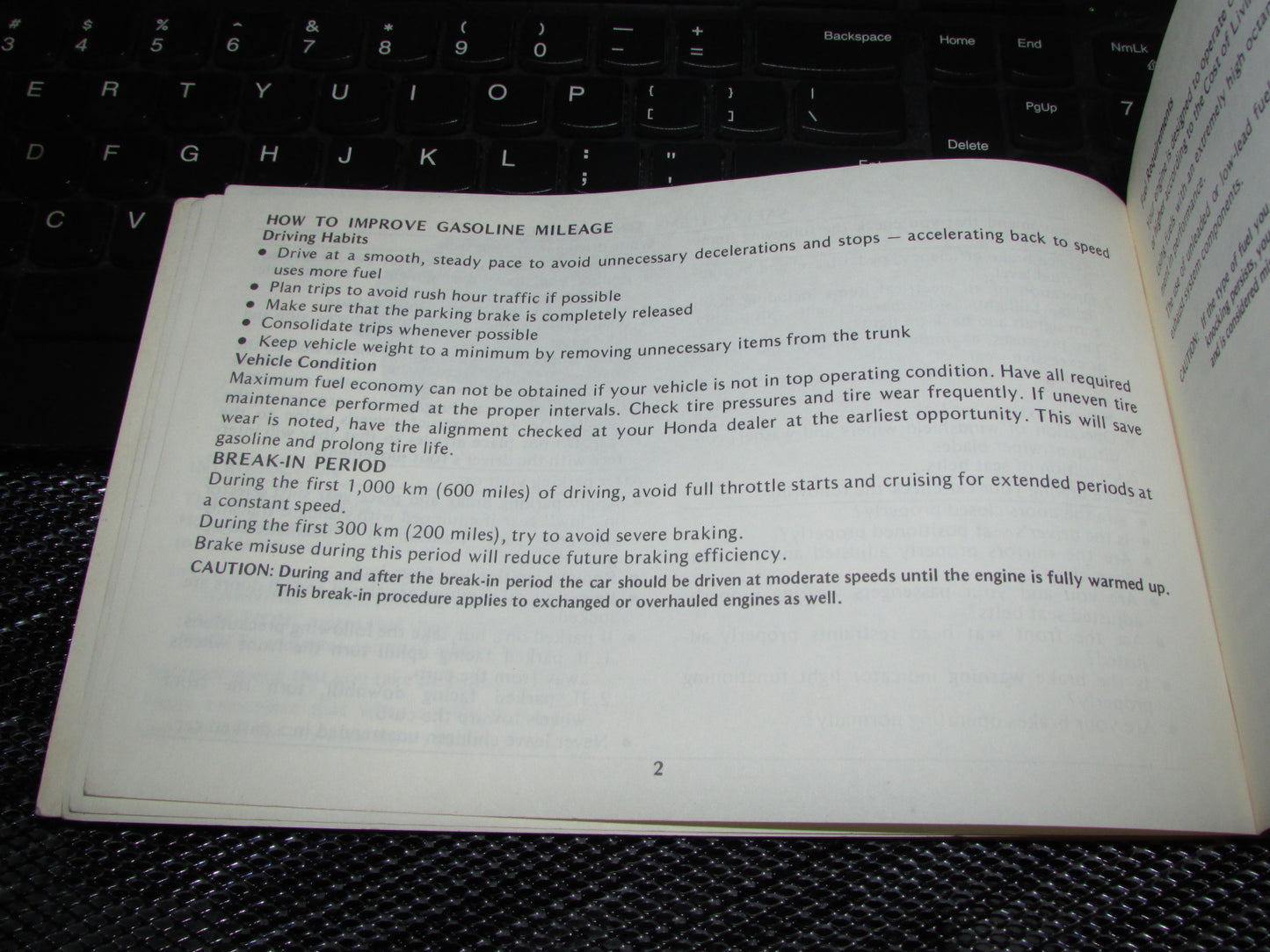 Honda Accord Hatchback (1979) Owners Manual