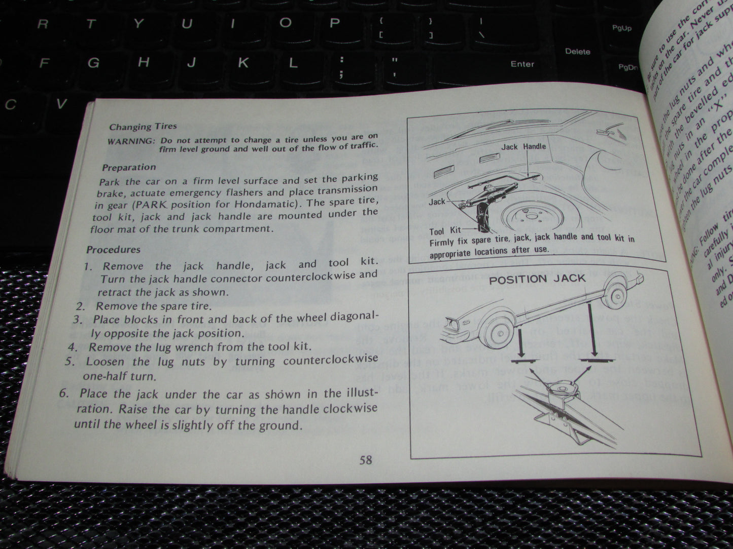 Honda Accord Hatchback (1979) Owners Manual