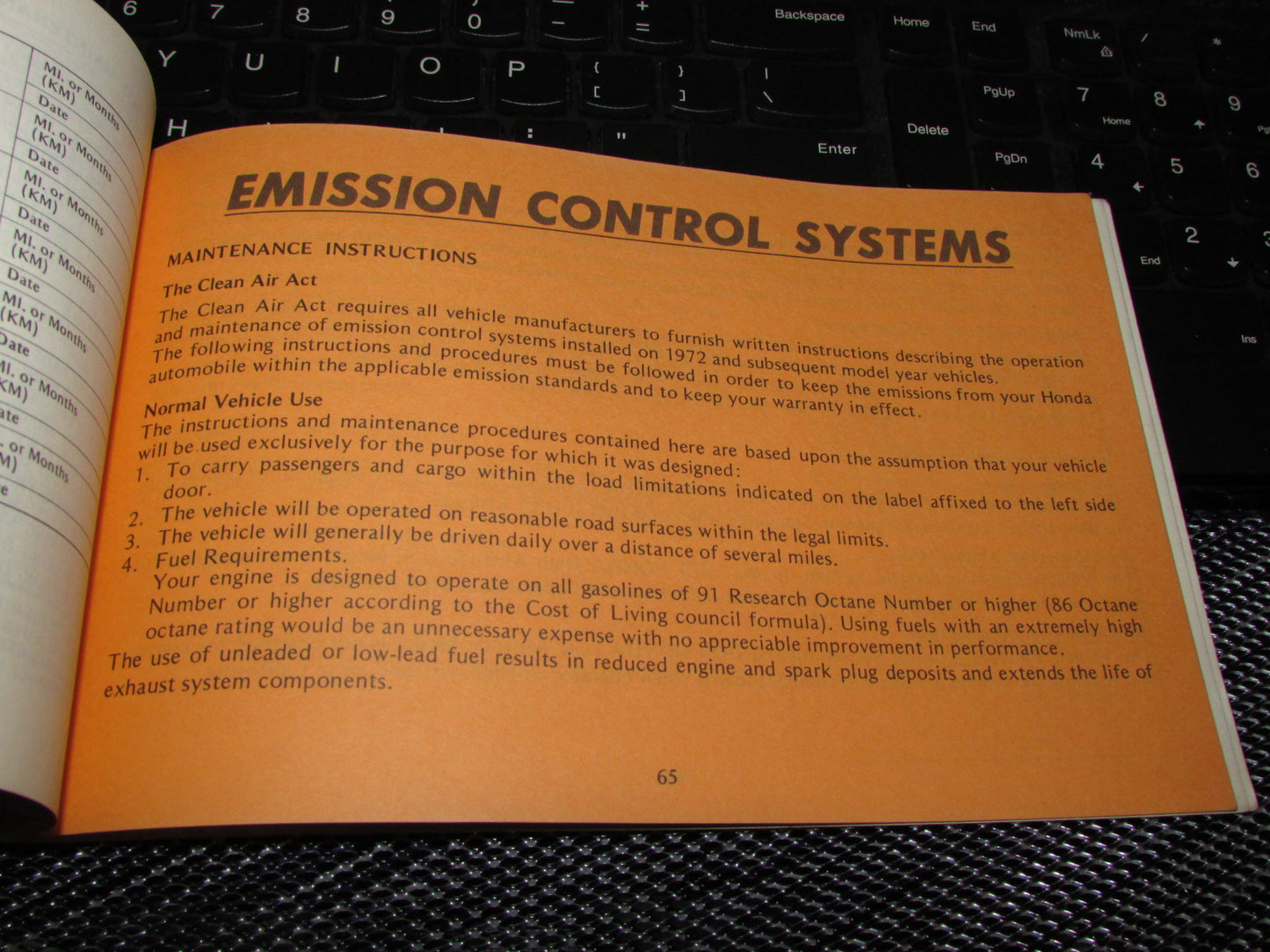 Honda Accord Hatchback (1979) Owners Manual