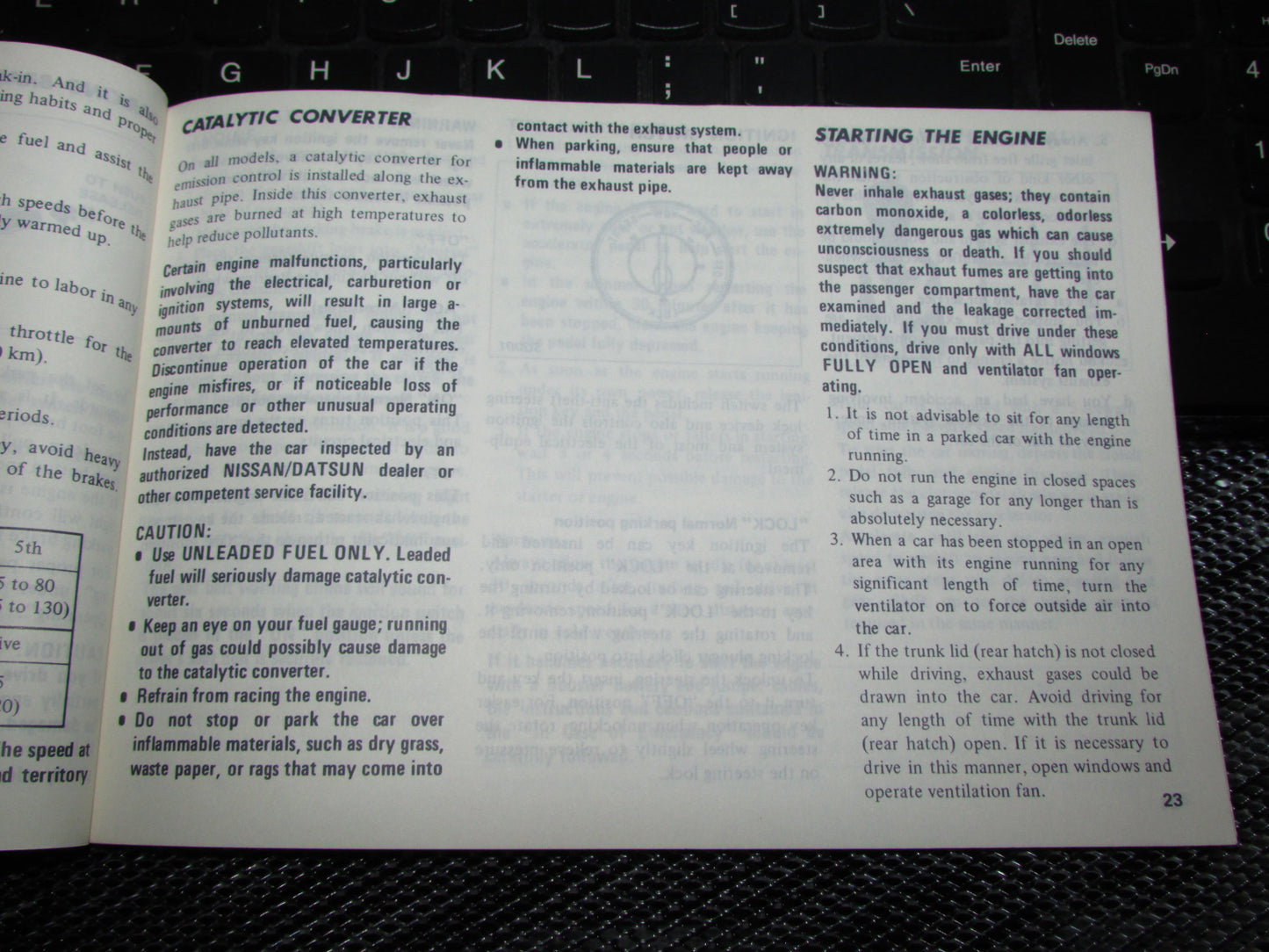 Datsun 200SX (1980) Owners Manual