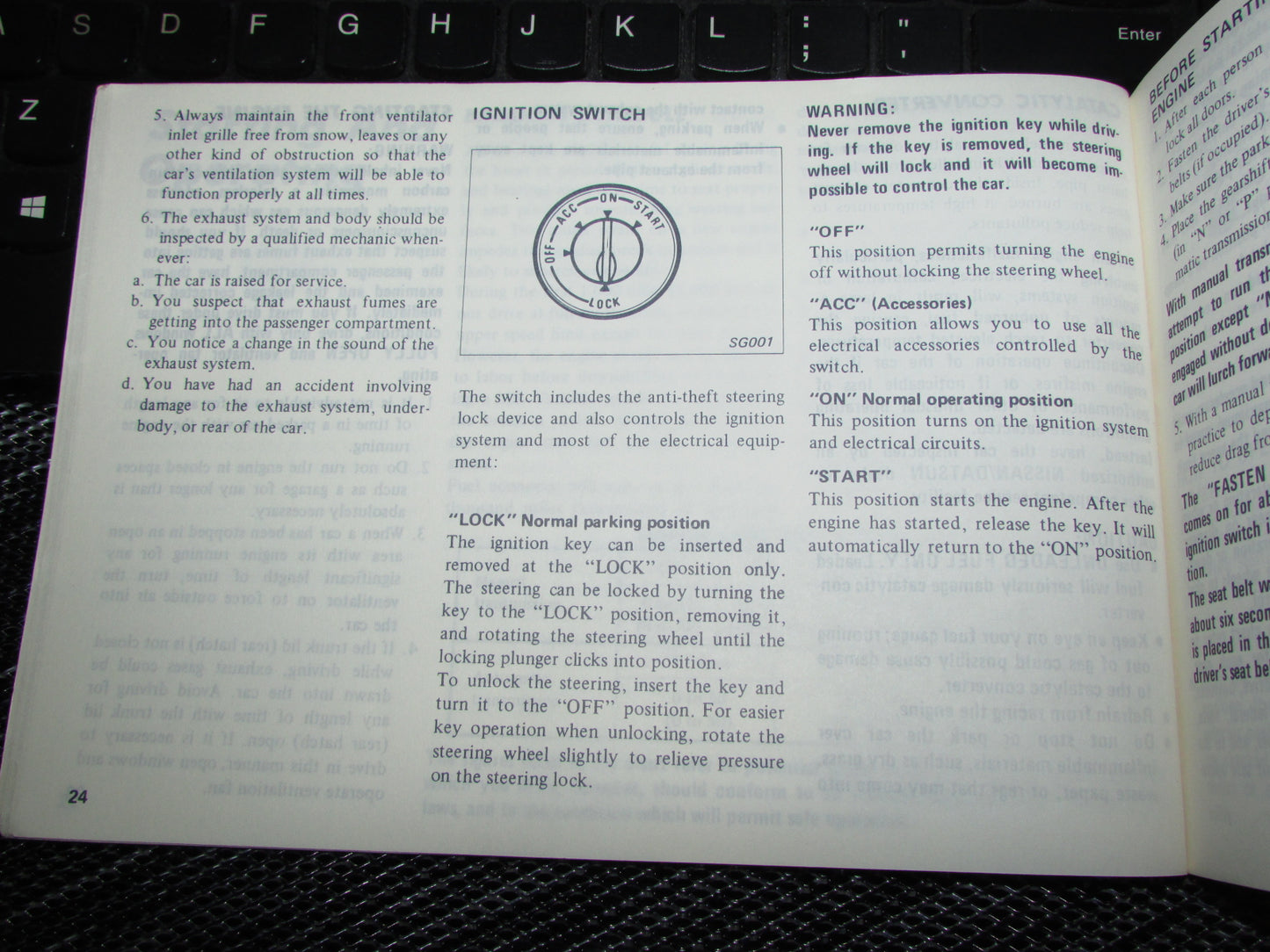 Datsun 200SX (1980) Owners Manual