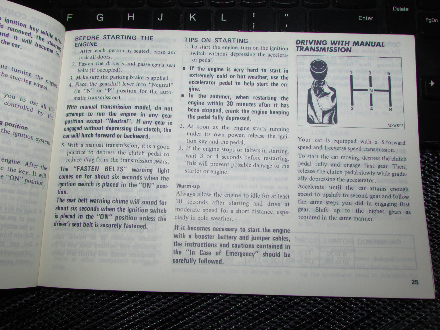 Datsun 200SX (1980) Owners Manual