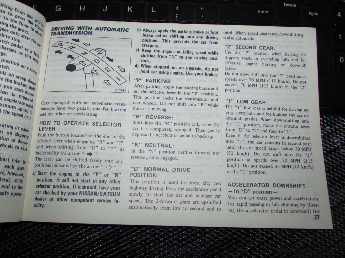 Datsun 200SX (1980) Owners Manual