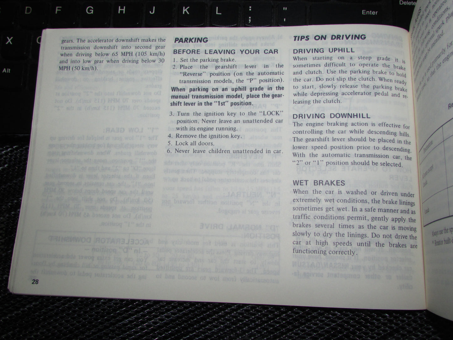 Datsun 200SX (1980) Owners Manual