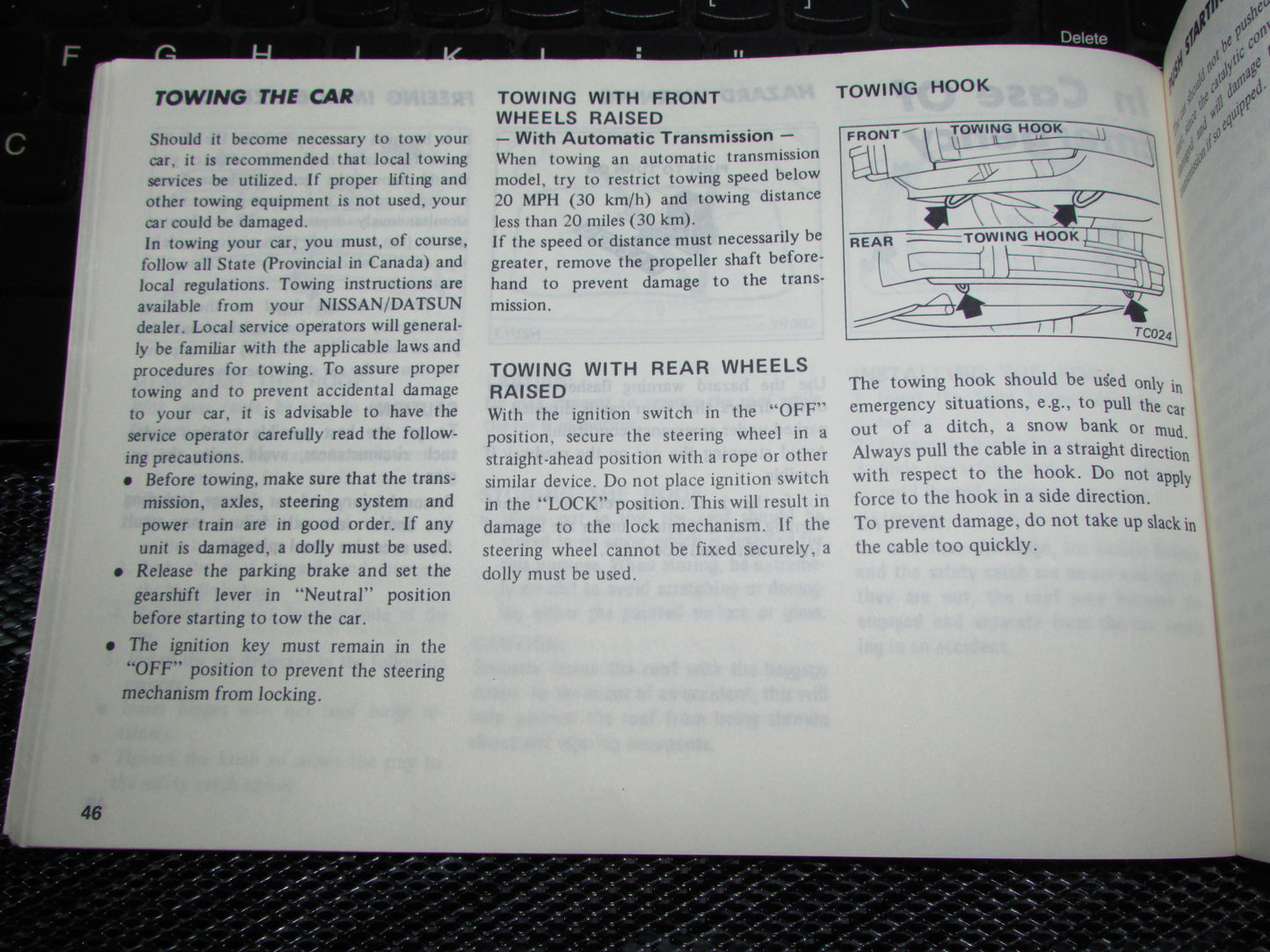Datsun 200SX (1980) Owners Manual