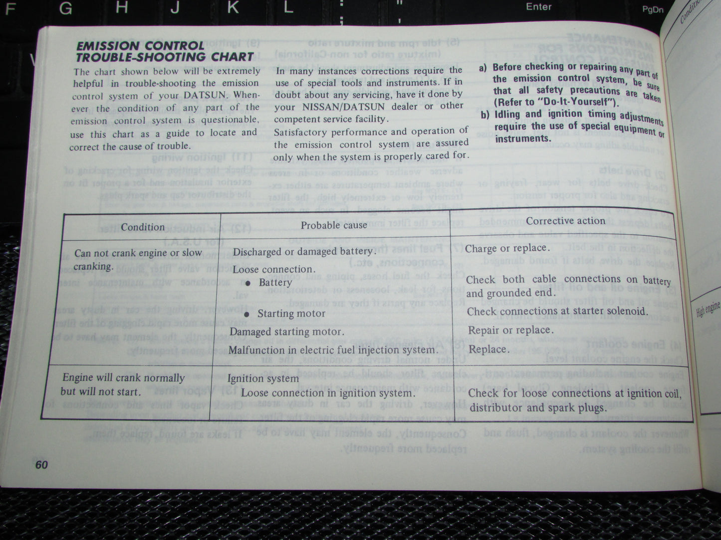 Datsun 200SX (1980) Owners Manual