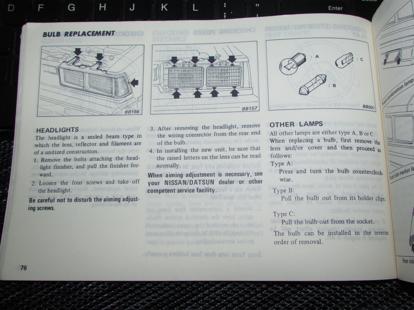 Datsun 200SX (1980) Owners Manual