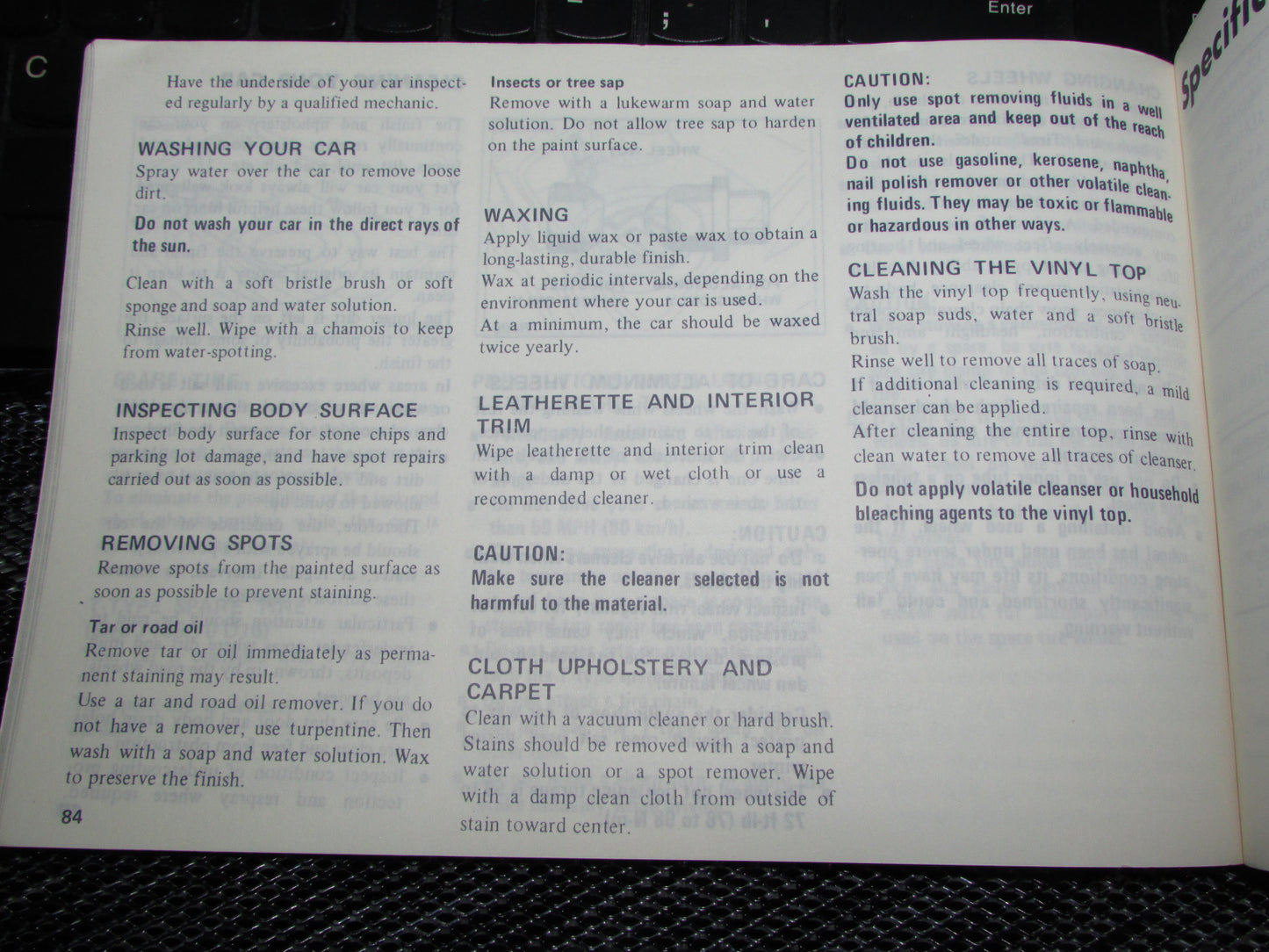 Datsun 200SX (1980) Owners Manual