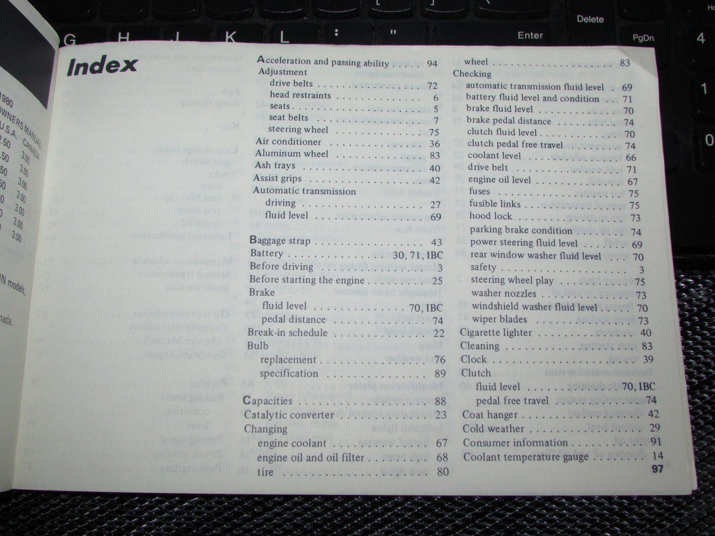 Datsun 200SX (1980) Owners Manual