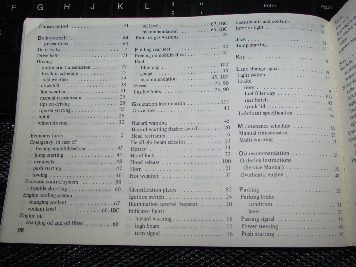 Datsun 200SX (1980) Owners Manual