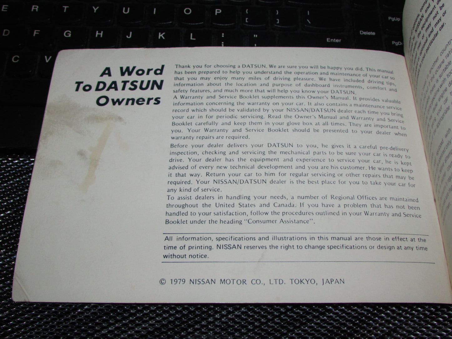 Datsun 310 (1980) Owners Manual