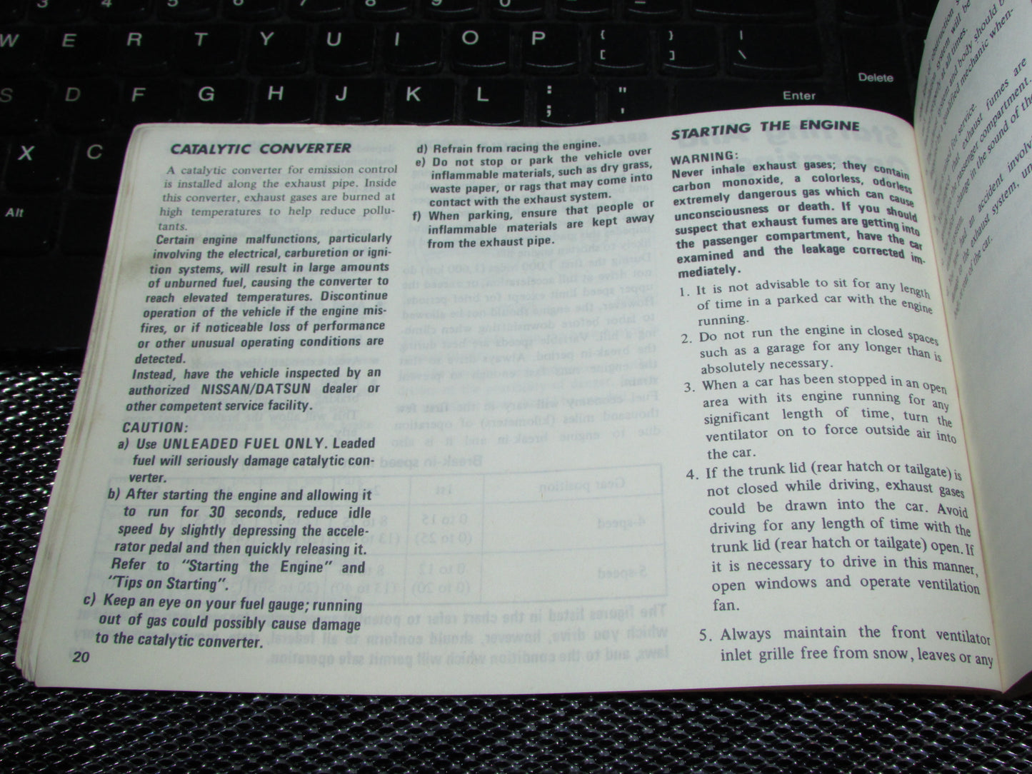 Datsun 310 (1980) Owners Manual