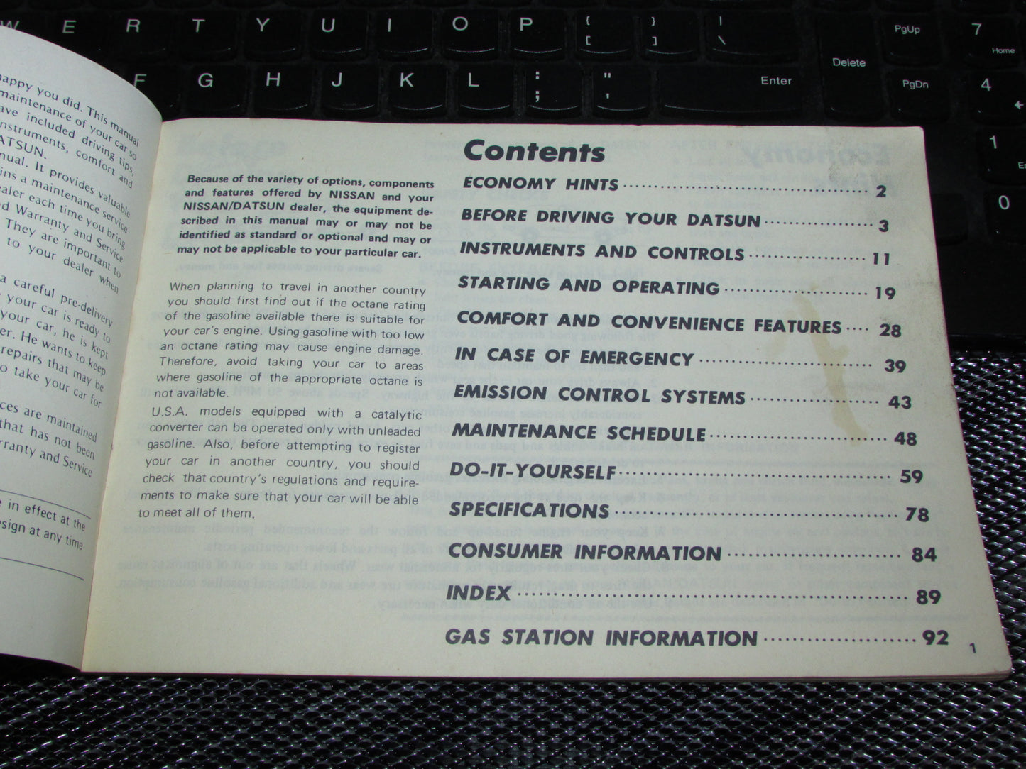 Datsun 310 (1980) Owners Manual