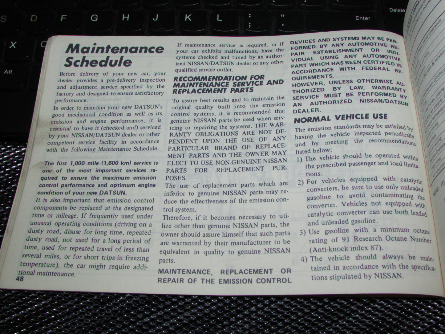 Datsun 310 (1980) Owners Manual